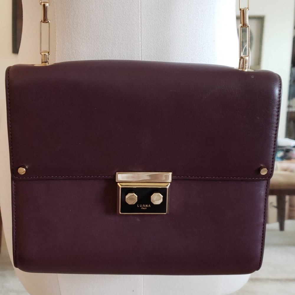 Luana Italy Eggplant color leather bag